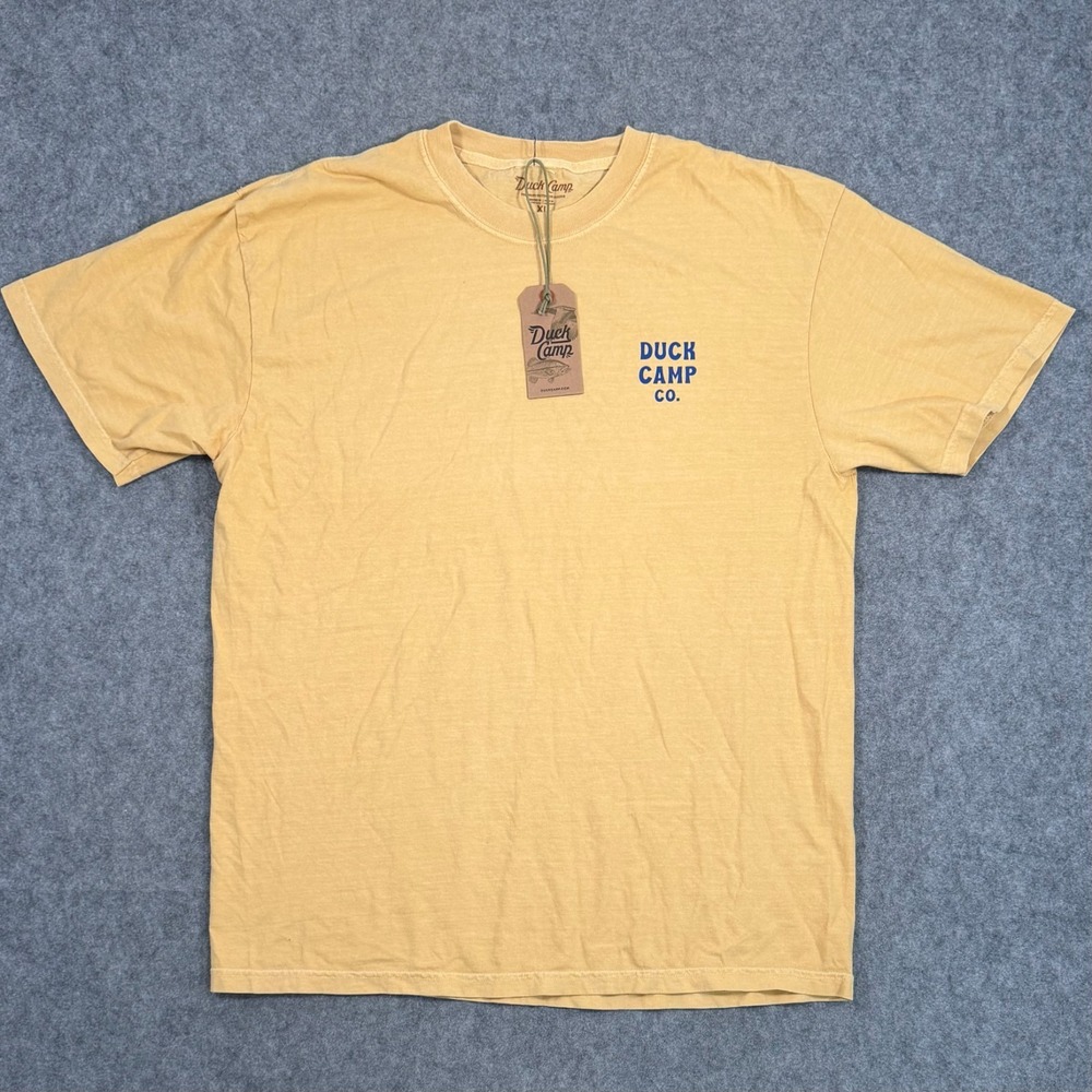 NWT Duck Camp Mustard Yellow Skip Work Short Sleeve T-Shirt Men's Size XL